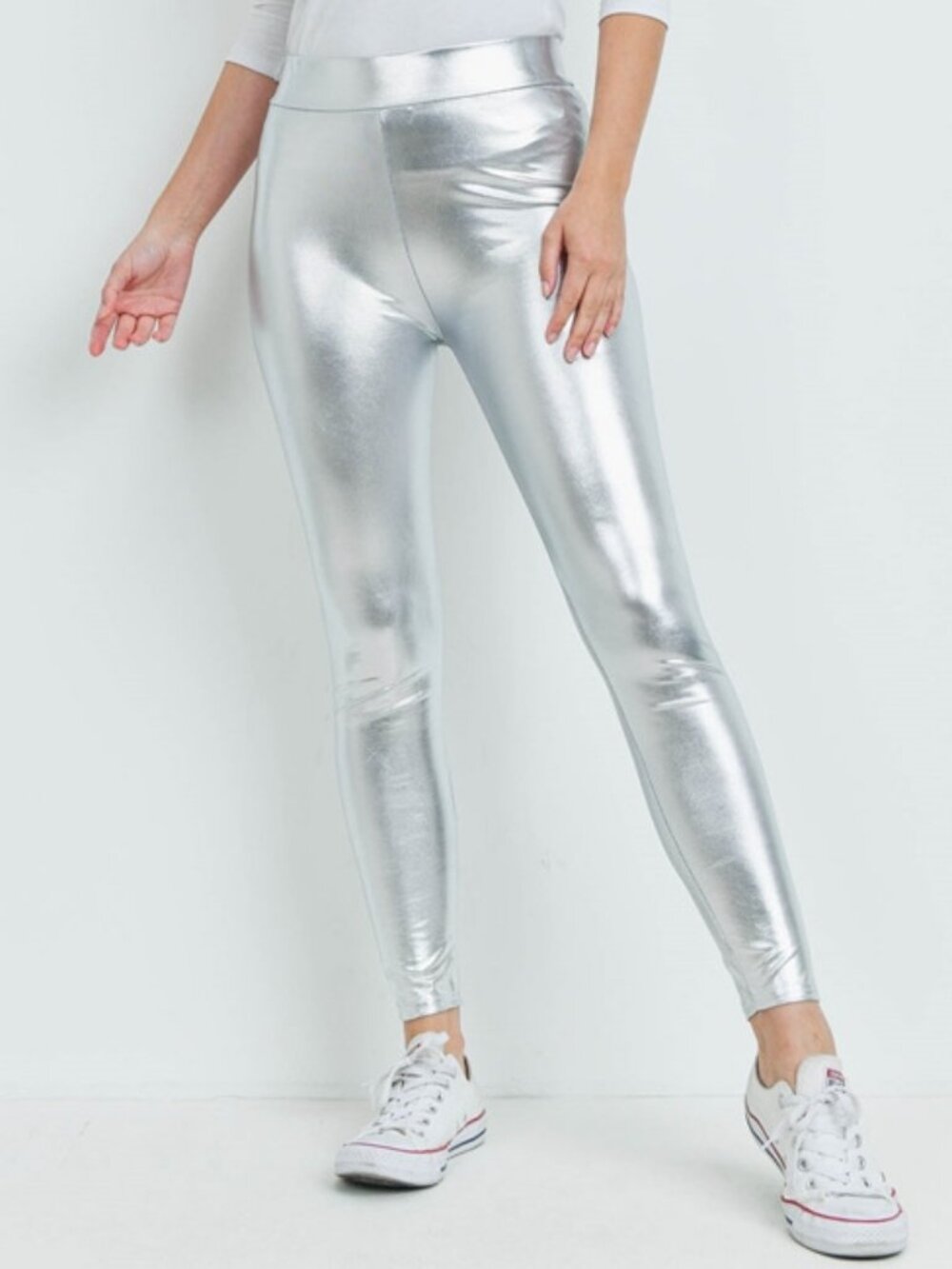 C&K Silver Metallic Leggings